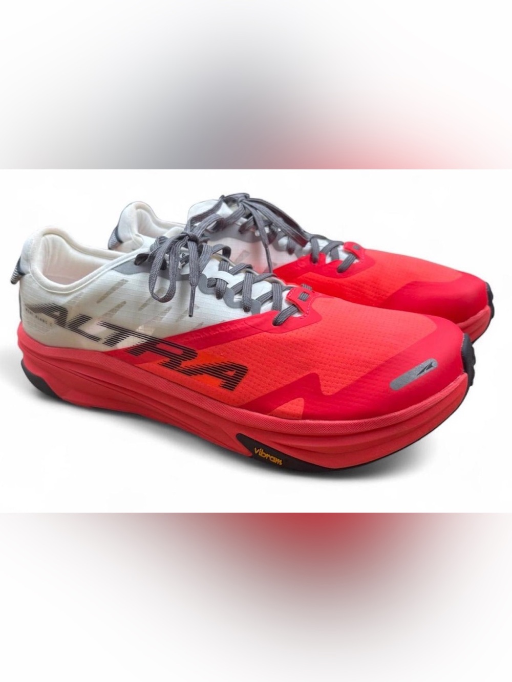 Altra Mont Blanc Carbon Trail Running Shoes Men 12.5 Vibram Zero Drop WhiteCoral